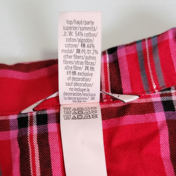 VICTORIA SECRET PLAID SLEEPWEAR SHIRT/ XS - Picture 4 of 9